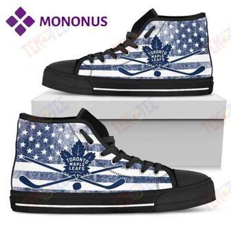 Mens Womens Flag Rugby Toronto Maple Leafs High Top Shoes Black | Favorety