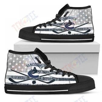 Mens Womens Flag Rugby Vancouver Canucks High Top Shoes | Favorety CA