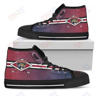 Mens Womens Florida Panthers High Top Shoes Double Stick Check Shoes | Favorety AU