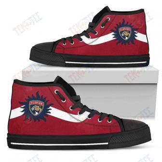 Mens Womens Florida Panthers High Top Shoes Simple Van Sun Flameshoes | Favorety UK