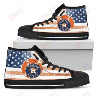 Mens Womens Houston Astros High Top Shoes Flag Rugbytop Quality | Favorety UK