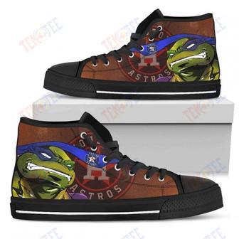 Mens Womens Houston Astros Turtle Ninja High Top Shoes Printable | Favorety