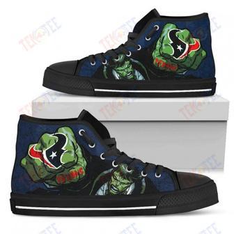 Mens Womens Houston Texans High Top Shoes Hulk Punch Printable | Favorety