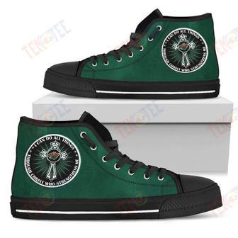 Mens Womens I Can Do All Things Through Christ Who Strengthens Me Minnesota Wild High Top Shoes | Favorety