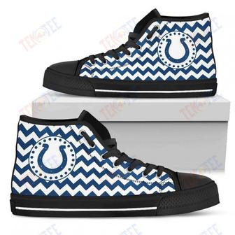 Mens Womens Indianapolis Colts High Top Shoes Chevron Broncos Printable | Favorety UK