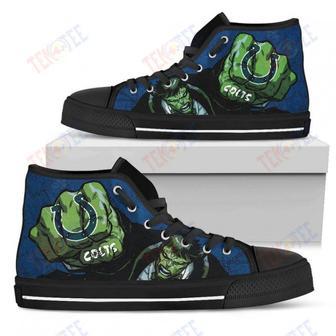 Mens Womens Indianapolis Colts High Top Shoes Hulk Punch Printable | Favorety CA