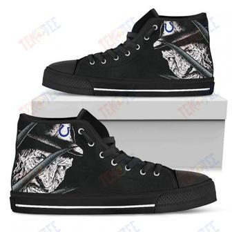 Mens Womens Indianapolis Colts Nightmare Freddy Colorful High Top Shoes Printable | Favorety