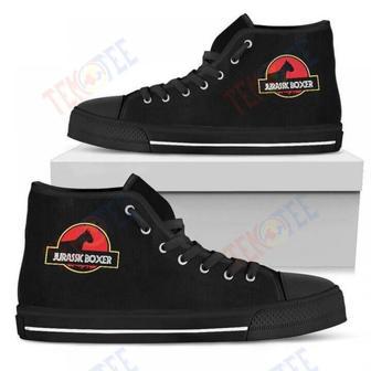 Mens Womens Jurassic Park Boxer High Top Shoes | Favorety