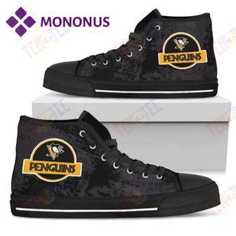 Mens Womens Jurassic Park Pittsburgh Penguins High Top Shoes Black | Favorety DE