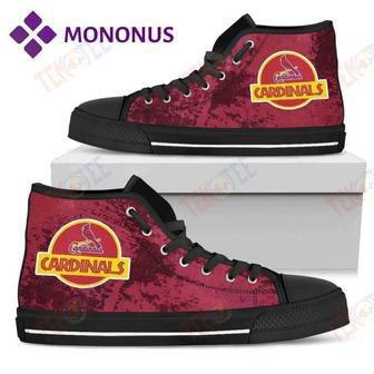 Mens Womens Jurassic Park St Louis Cardinals High Top Shoes Black | Favorety