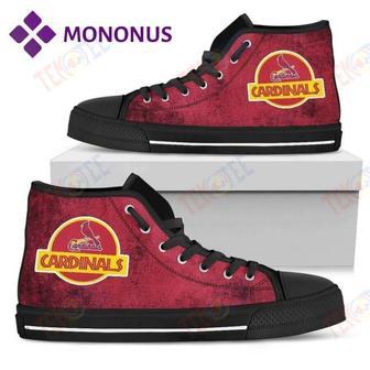 Mens Womens Jurassic Park St Louis Cardinals High Top Shoes Black | Favorety CA