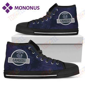 Mens Womens Jurassic Park Vancouver Canucks High Top Shoes Black | Favorety AU