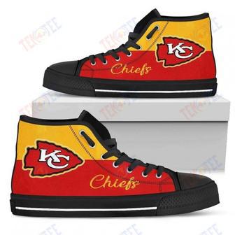 Mens Womens Kansas City Chiefs High Top Shoes Divided Colours Stunning | Favorety DE