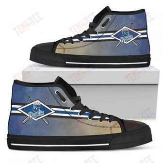 Mens Womens Kansas City Royals High Top Shoes Double Stick Check Shoes | Favorety DE