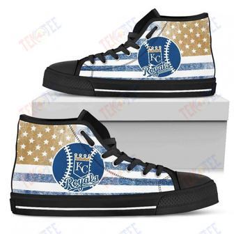 Mens Womens Kansas City Royals High Top Shoes Flag Rugbytop Quality | Favorety UK