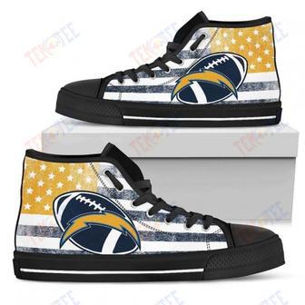 Mens Womens Los Angeles Chargers High Top Shoes Flag Rugbytop Quality | Favorety UK