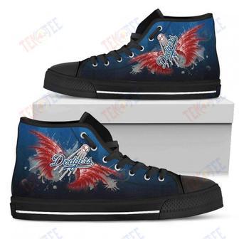 Mens Womens Los Angeles Dodgers High Top Shoes Angel Wings Printable | Favorety DE