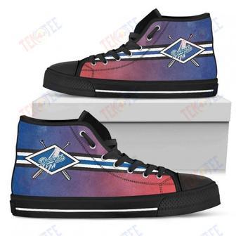 Mens Womens Los Angeles Dodgers High Top Shoes Double Stick Check Shoes | Favorety