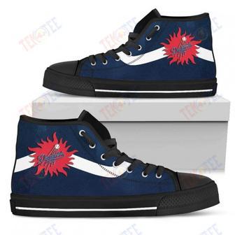 Mens Womens Los Angeles Dodgers High Top Shoes Simple Van Sun Flameshoes | Favorety DE