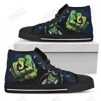 Mens Womens Los Angeles Rams High Top Shoes Hulk Punch Printable | Favorety UK