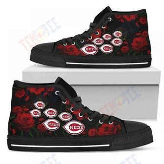 Mens Womens Lovely Rose Thorn Incredible Cincinnati Reds High Top Shoes | Favorety UK