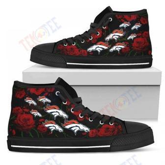 Mens Womens Lovely Rose Thorn Incredible Denver Broncos High Top Shoes | Favorety UK