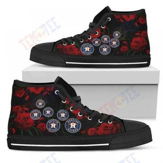 Mens Womens Lovely Rose Thorn Incredible Houston Astros High Top Shoes | Favorety AU