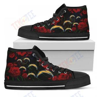 Mens Womens Lovely Rose Thorn Incredible Los Angeles Chargers High Top Shoes | Favorety