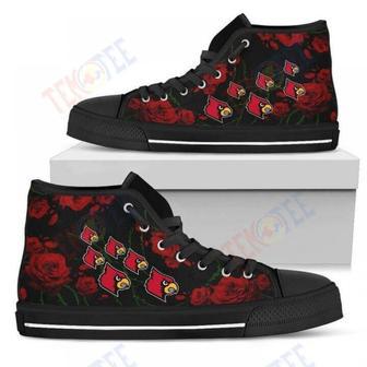 Mens Womens Lovely Rose Thorn Incredible Louisville Cardinals High Top Shoes | Favorety AU