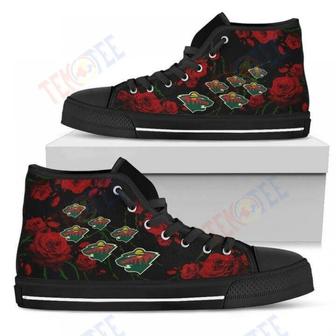 Mens Womens Lovely Rose Thorn Incredible Minnesota Wild High Top Shoes | Favorety