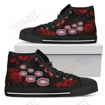 Mens Womens Lovely Rose Thorn Incredible Montreal Canadiens High Top Shoes | Favorety UK