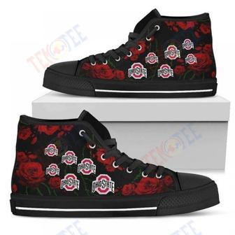 Mens Womens Lovely Rose Thorn Incredible Ohio State Buckeyes High Top Shoes | Favorety DE