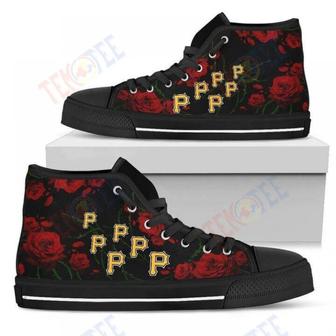 Mens Womens Lovely Rose Thorn Incredible Pittsburgh Pirates High Top Shoes | Favorety