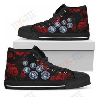 Mens Womens Lovely Rose Thorn Incredible San Diego Padres High Top Shoes | Favorety DE