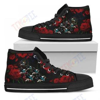 Mens Womens Lovely Rose Thorn Incredible San Jose Sharks High Top Shoes | Favorety