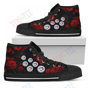 Mens Womens Lovely Rose Thorn Incredible Toronto Blue Jays High Top Shoes | Favorety AU