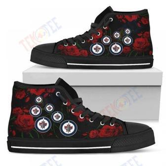 Mens Womens Lovely Rose Thorn Incredible Winnipeg Jets High Top Shoes | Favorety