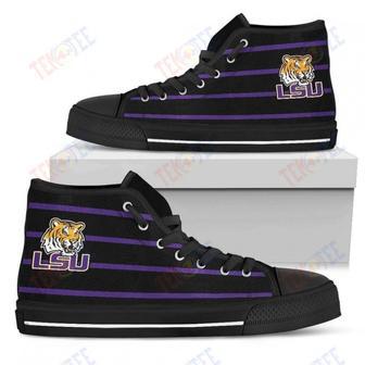 Mens Womens Lsu Tigers High Top Shoes Edge Straight Perfect Circle Shoes | Favorety DE