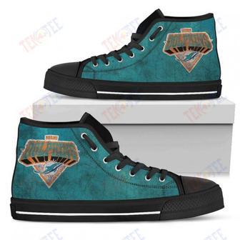 Mens Womens Miami Dolphins High Top Shoes Simple Logoshoes | Favorety UK