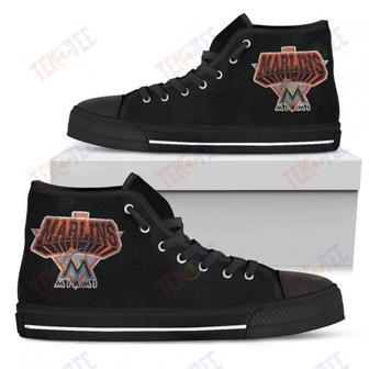 Mens Womens Miami Marlins High Top Shoes Simple Logoshoes | Favorety DE