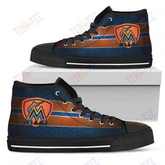 Mens Womens Miami Marlins High Top Shoes The Shield Shoes | Favorety AU