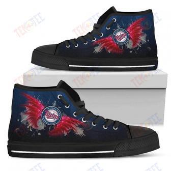 Mens Womens Minnesota Twins High Top Shoes Angel Wings Printable | Favorety CA