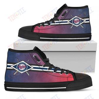 Mens Womens Minnesota Twins High Top Shoes Double Stick Check Shoes | Favorety CA