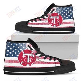 Mens Womens Minnesota Twins High Top Shoes Flag Rugbytop Quality | Favorety CA