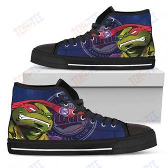 Mens Womens Minnesota Twins Turtle Ninja High Top Shoes Printable | Favorety