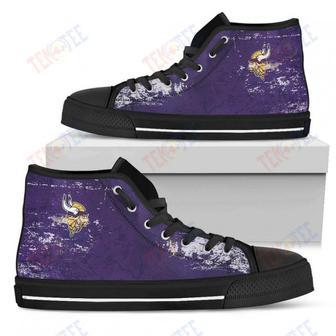 Mens Womens Minnesota Vikings High Top Shoes Grunge Vintage Logo Printable | Favorety AU