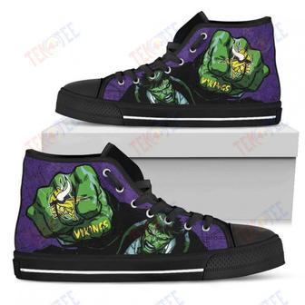 Mens Womens Minnesota Vikings High Top Shoes Hulk Punch Printable | Favorety DE