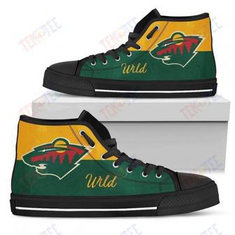 Mens Womens Minnesota Wild High Top Shoes Divided Colours Stunning | Favorety