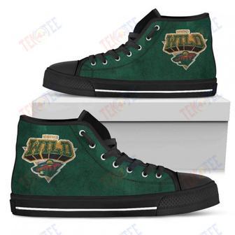 Mens Womens Minnesota Wild High Top Shoes Simple Logo Shoes | Favorety