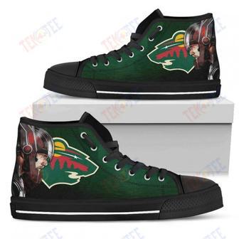 Mens Womens Minnesota Wild High Top Shoes Thor Head Beside Shoes | Favorety